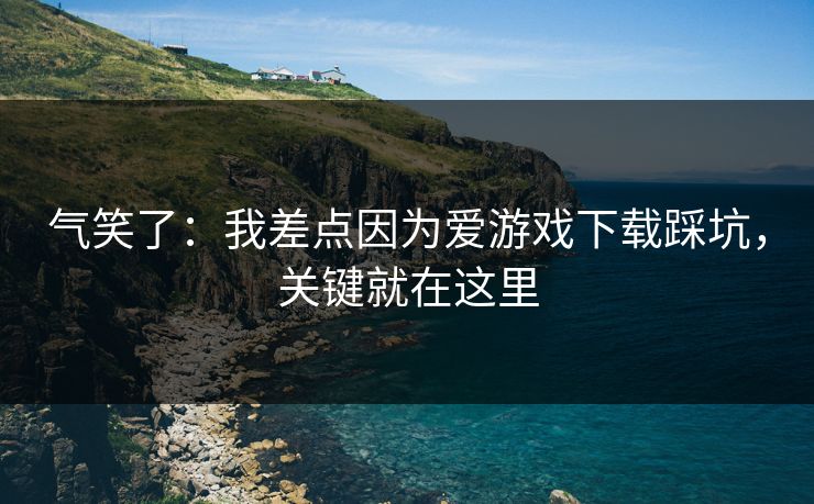 气笑了：我差点因为爱游戏下载踩坑，关键就在这里